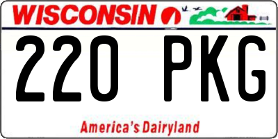 WI license plate 220PKG