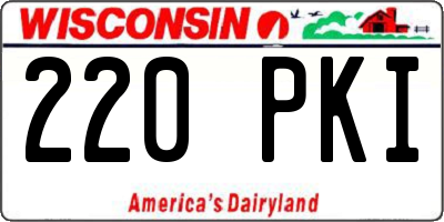 WI license plate 220PKI