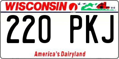 WI license plate 220PKJ