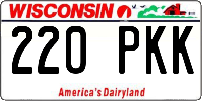 WI license plate 220PKK