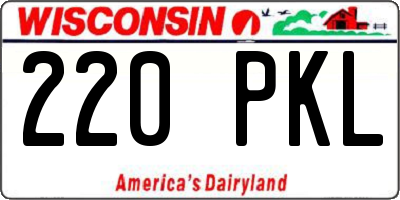 WI license plate 220PKL