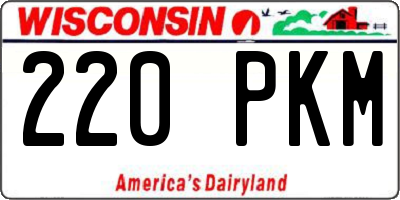 WI license plate 220PKM