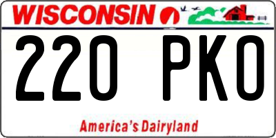 WI license plate 220PKO