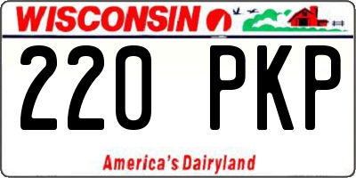 WI license plate 220PKP
