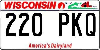 WI license plate 220PKQ