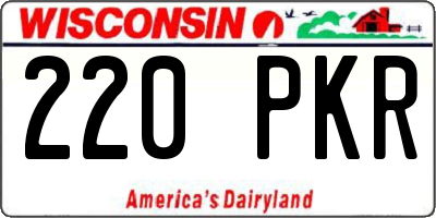 WI license plate 220PKR