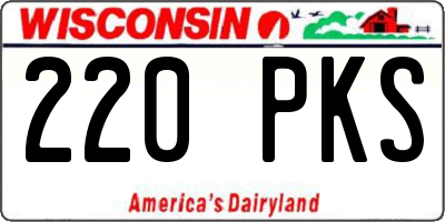 WI license plate 220PKS