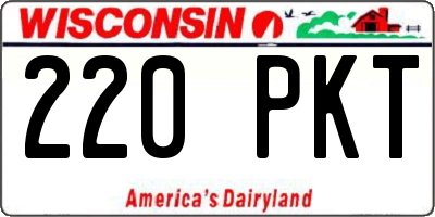 WI license plate 220PKT