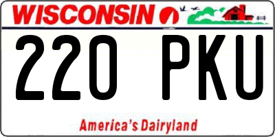 WI license plate 220PKU