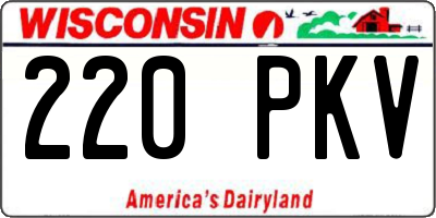 WI license plate 220PKV