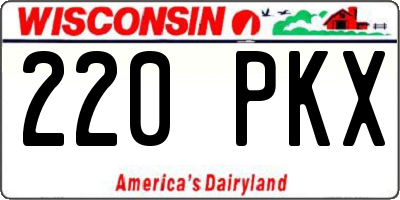 WI license plate 220PKX
