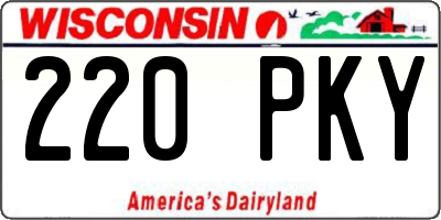 WI license plate 220PKY