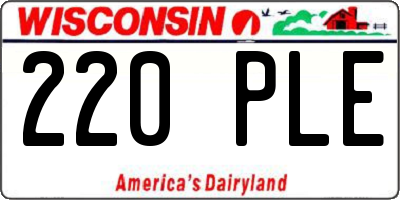 WI license plate 220PLE