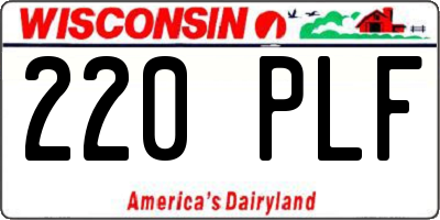 WI license plate 220PLF