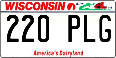 WI license plate 220PLG