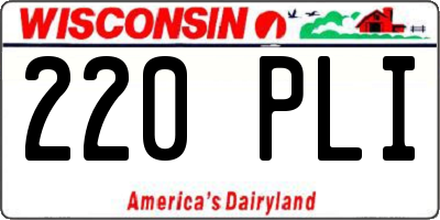 WI license plate 220PLI