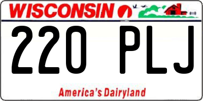 WI license plate 220PLJ