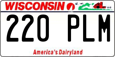 WI license plate 220PLM