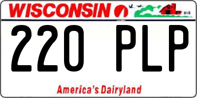 WI license plate 220PLP