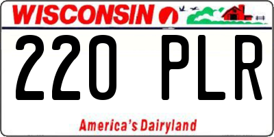 WI license plate 220PLR
