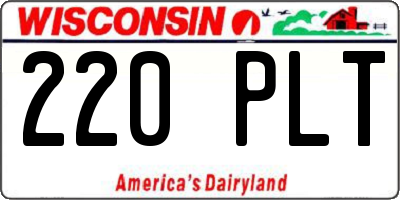WI license plate 220PLT