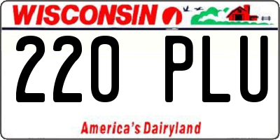 WI license plate 220PLU