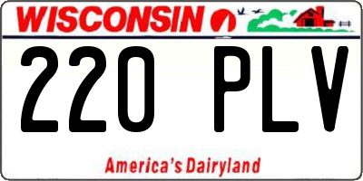 WI license plate 220PLV