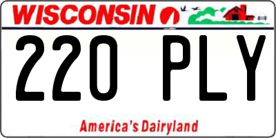 WI license plate 220PLY