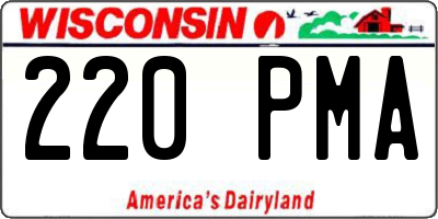 WI license plate 220PMA