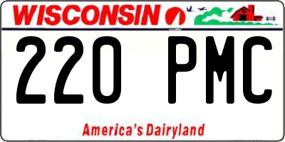 WI license plate 220PMC