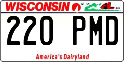 WI license plate 220PMD