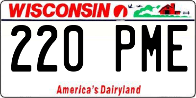 WI license plate 220PME
