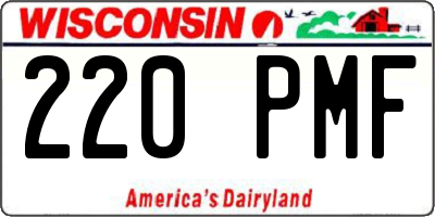 WI license plate 220PMF