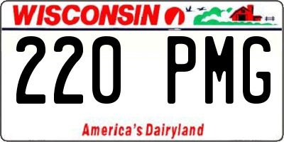 WI license plate 220PMG