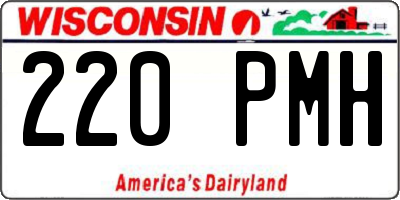 WI license plate 220PMH