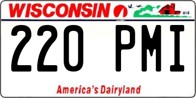 WI license plate 220PMI