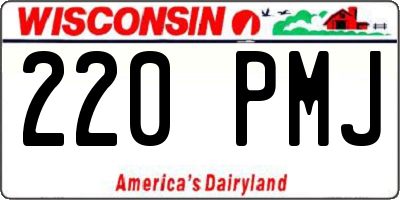 WI license plate 220PMJ