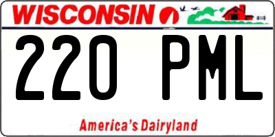 WI license plate 220PML