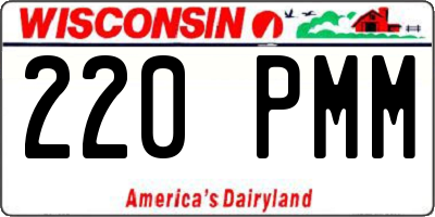 WI license plate 220PMM