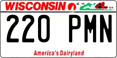 WI license plate 220PMN