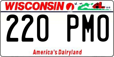 WI license plate 220PMO