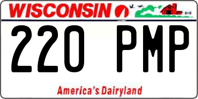 WI license plate 220PMP