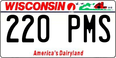 WI license plate 220PMS