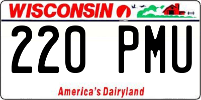 WI license plate 220PMU