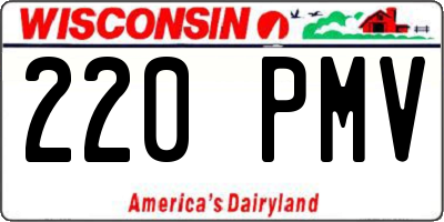 WI license plate 220PMV