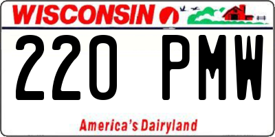 WI license plate 220PMW