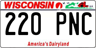 WI license plate 220PNC
