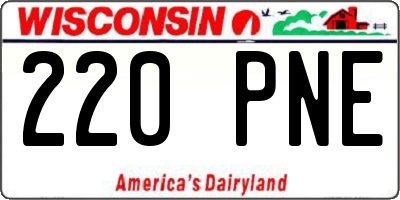 WI license plate 220PNE