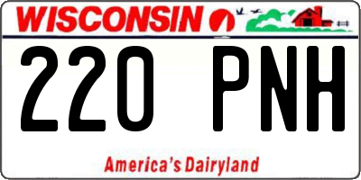 WI license plate 220PNH
