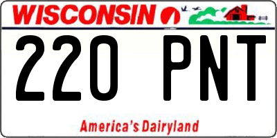 WI license plate 220PNT